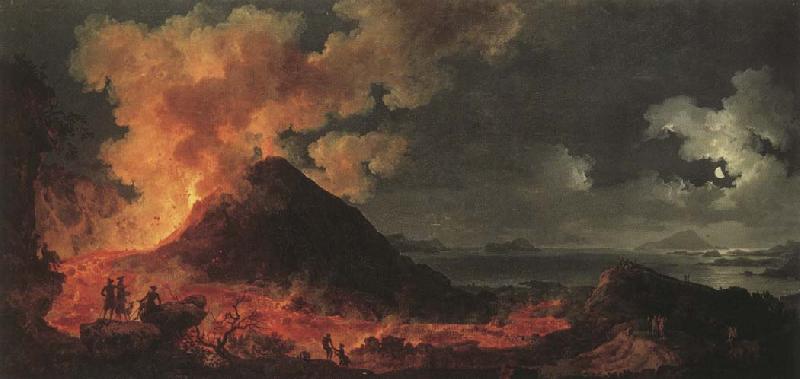 Pierre-Jacques Volaire Eruption of Mount Vesuvius Sweden oil painting art
